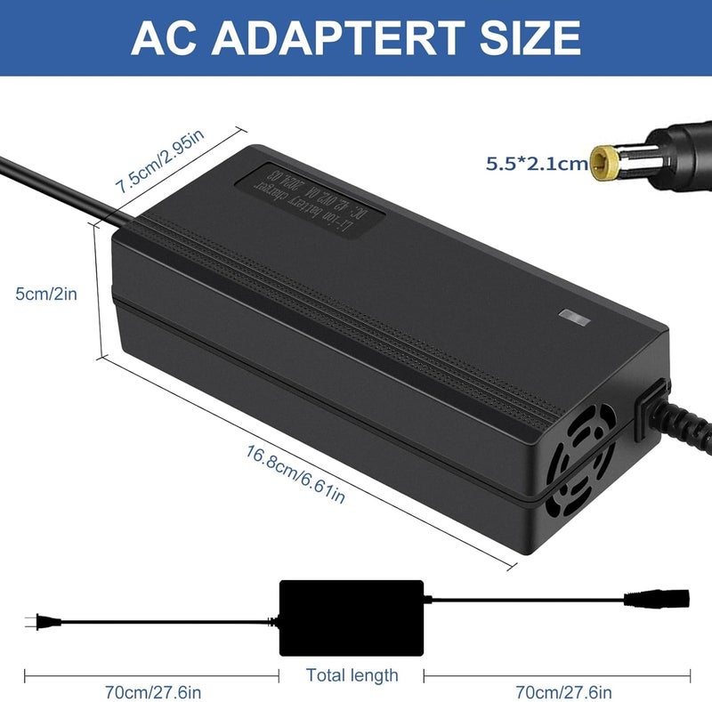 YOUHELLOME 54.6V 3A Charger 5.5 * 2.1mm Plug for Rad Power, Himiway Cruiser, Lectric XP, Aventon Pace 500/ Level, Jasion eb7, Hiboy Titan/Titan Pro, Ecotric Seagull, VIVI/Ancheer, Boosted B0ard Li-ion Battery - Image 3